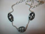 Gems Jems silver foil bead and wire coil necklace