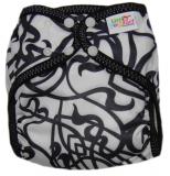 Little Comfort Funky Nappy Wraps - Black & White Squiggles