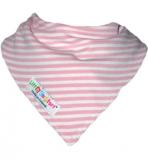 Little Comfort Double Sided Bandana Bibs - Pink Stripes/Pink