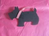Lovely Scottie Dog Blackboard Complete With Red Collar And Chalk